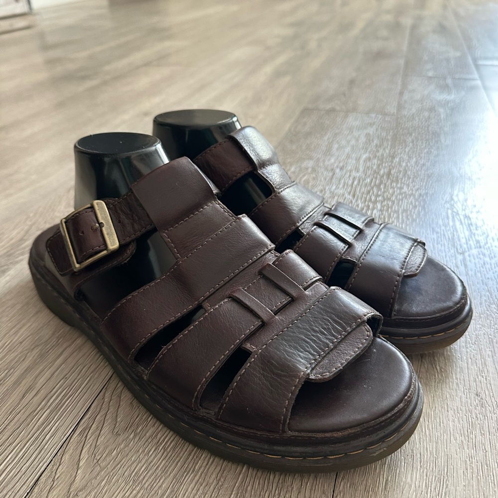 Dr. Martens Dieter Buckled Leather Brown Sandals Men’s Size 13 Slip On